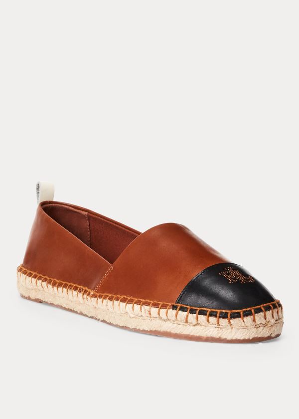 Women's Ralph Lauren Dorian Leather Espadrilles | 680923IXB